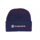 navy wool acrylic beanie with colour groundswell embroidery