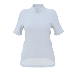 Women's Set-in Short Sleeve Shirt with Chinese Collar and Zip "Glen Innes"