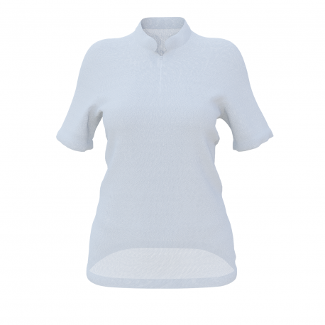 Women's Set-in Short Sleeve Shirt with Chinese Collar and Zip "Glen Innes"