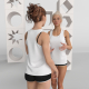 Damen sublimiertes Singlet Omapere mit tiefem runden Ausschnitt