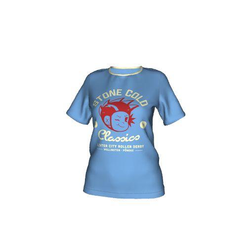 Damen Kurzarm Rundhals T-Shirt "Greenlane" mit eingesetzten Ärmeln