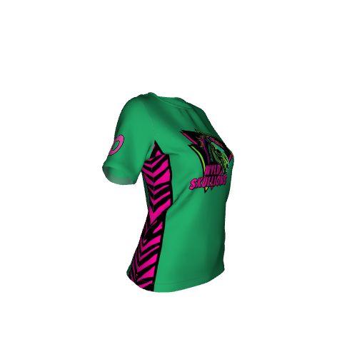Damen Kurzarm Rundhals T-Shirt "Greenlane" mit eingesetzten Ärmeln